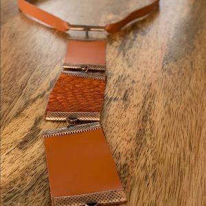 Caramel Brown Leather Necklace
